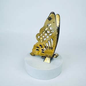 Vintage Solid Brass Butterfly Figurine
