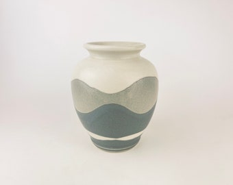 Vintage Handpainted Grey Swirl Ceramic Vase - Otagiri - Made in Japan