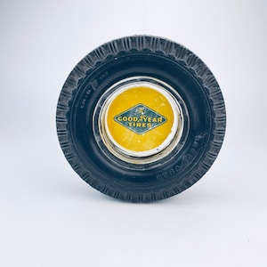 Vintage rubberen en glazen asbak &#39;Good Year Tyres&#39; - gemaakt in de VS