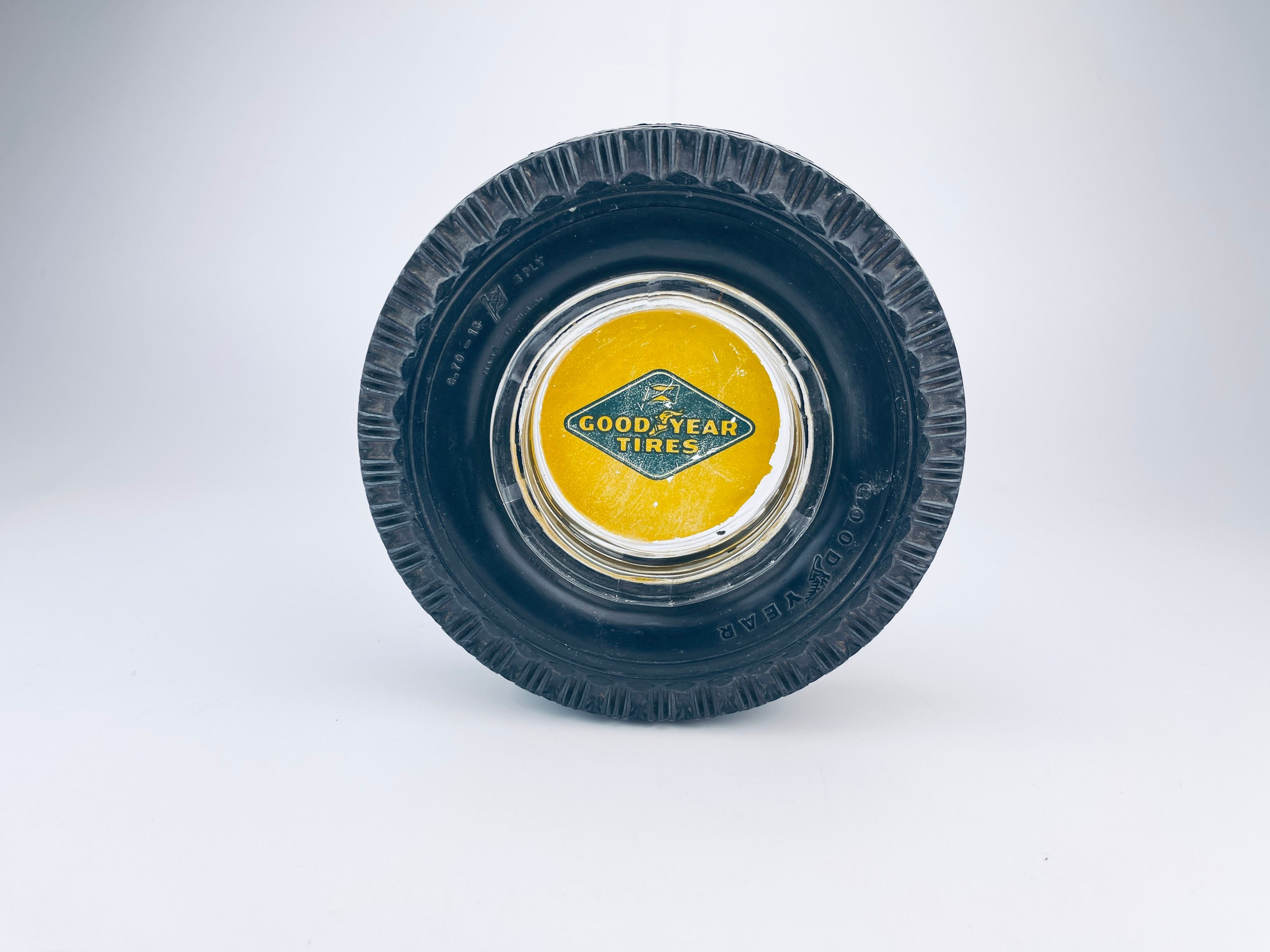 Vintage 'good Year Tires' Rubber + Glass Ashtray - Made in USA - Etsy