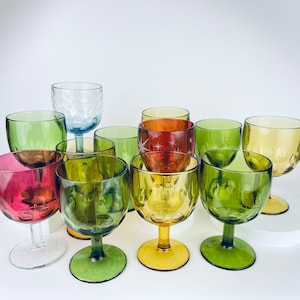 vintage verre pressé empreinte de pouce surdimensionné calice goélette gobelet à bière/verre à vin - Bartlett Collins - vendu séparément