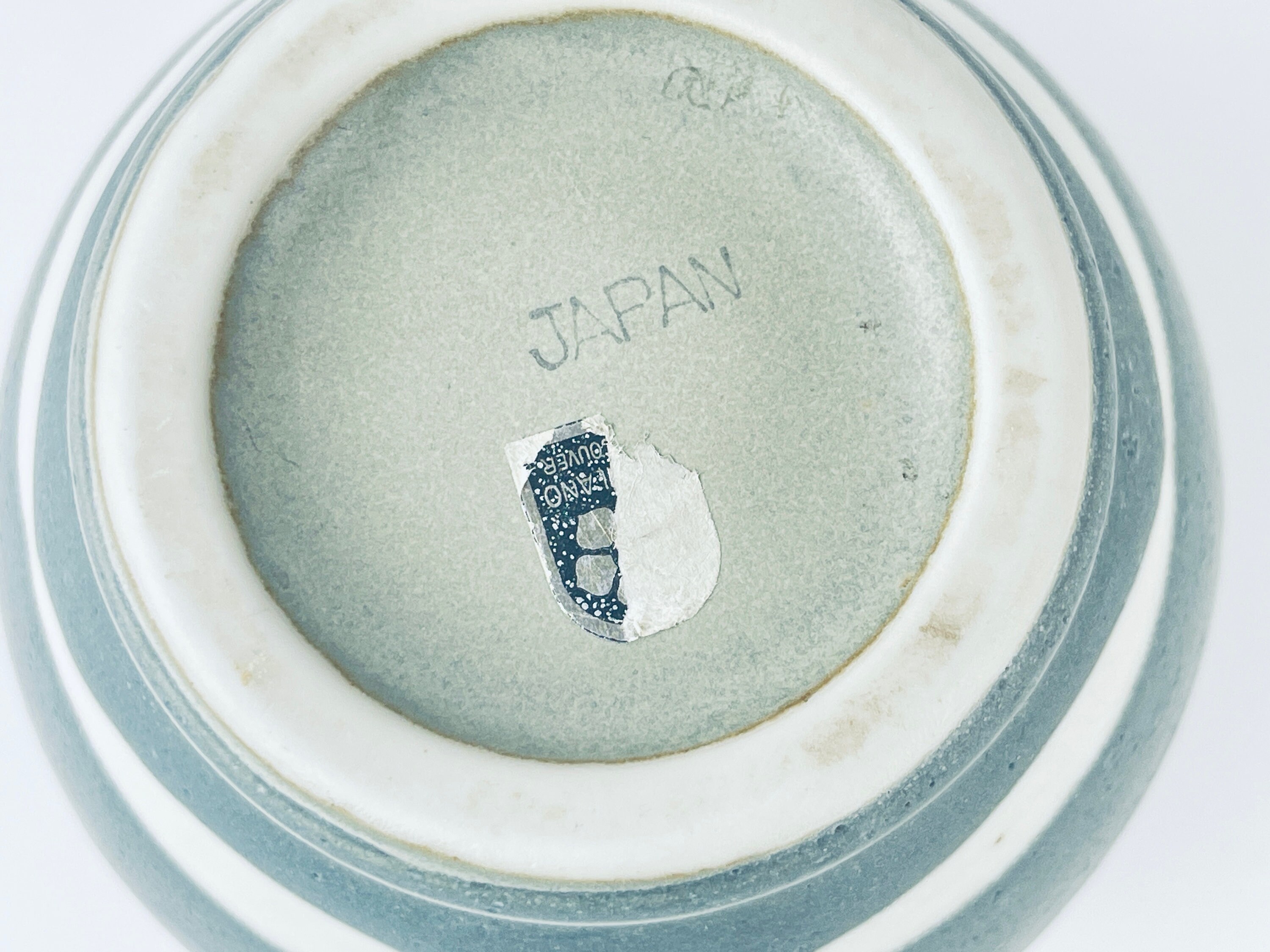 ヴィンテージ 手描き グレー 渦巻き 陶器 花瓶 - 小田切 - 日本製