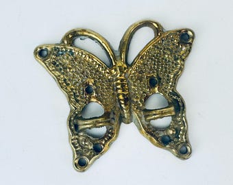 Vintage Brass Butterfly Wall Hook – Made in Taiwan – Jewelry or Key Holder – 1970s Decorative Wall Art