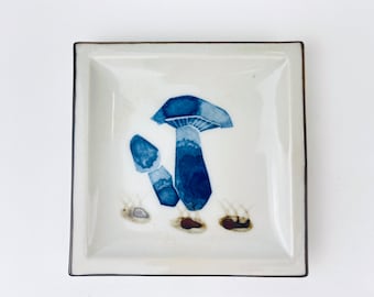 Vintage Ceramic Mushroom Woodland Design Trinket/Ring Dish