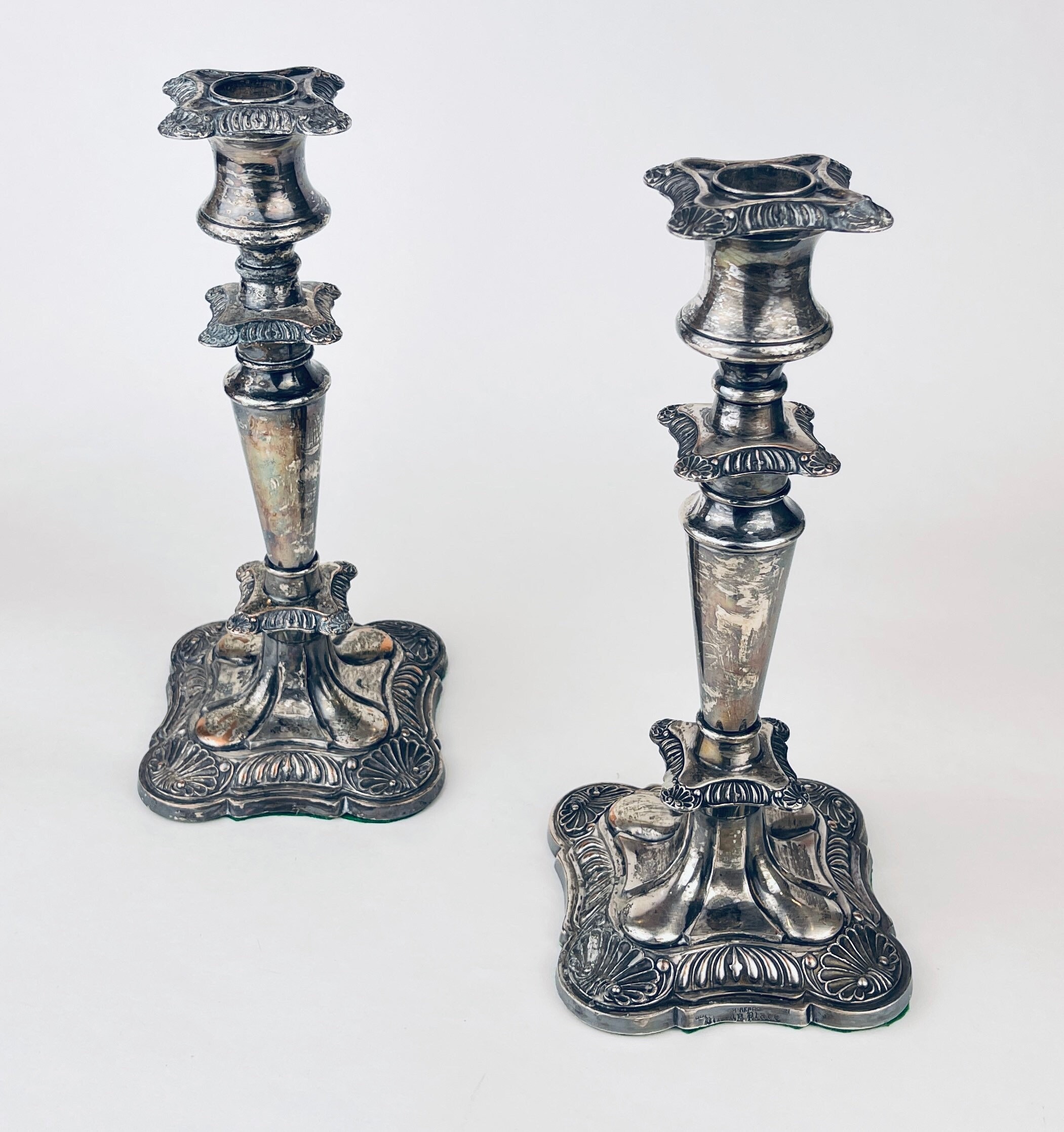 Vintage Silver Plated EP Zinc Heavy Candelabra Candlestick