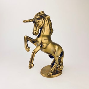 Vintage Solid Brass Unicorn Sculpture/Figurine - Attractive Aged Metal Patina