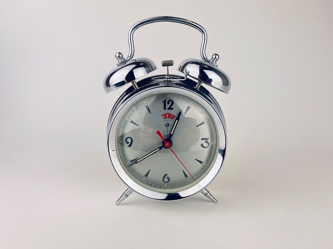 Vintage 'polaris' Silver Wind up Alarm Clocks - Loud Double Bell