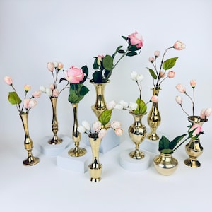 Vintage verschiedene Messingvasen - Herzstück + Hochzeit Blumenarrangements - Sets separat erhältlich