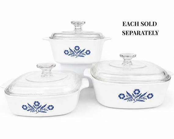 キャセロール カナダ 製 Vintage Blue Cornflower Corning Ware Casserole Dish - Made In