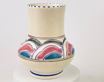 Vintage Honiton Pottery Art Deco ‘Posey’ Vase - handbemalte florale Eleganz