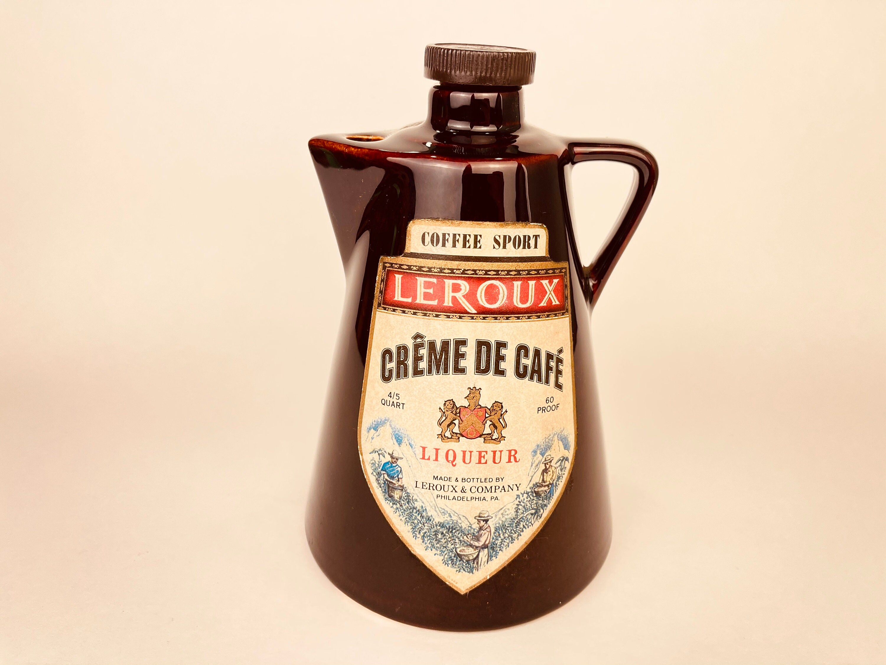 Vintage Coffee Sport Leroux Creme De Cafe Liqueur Etsy