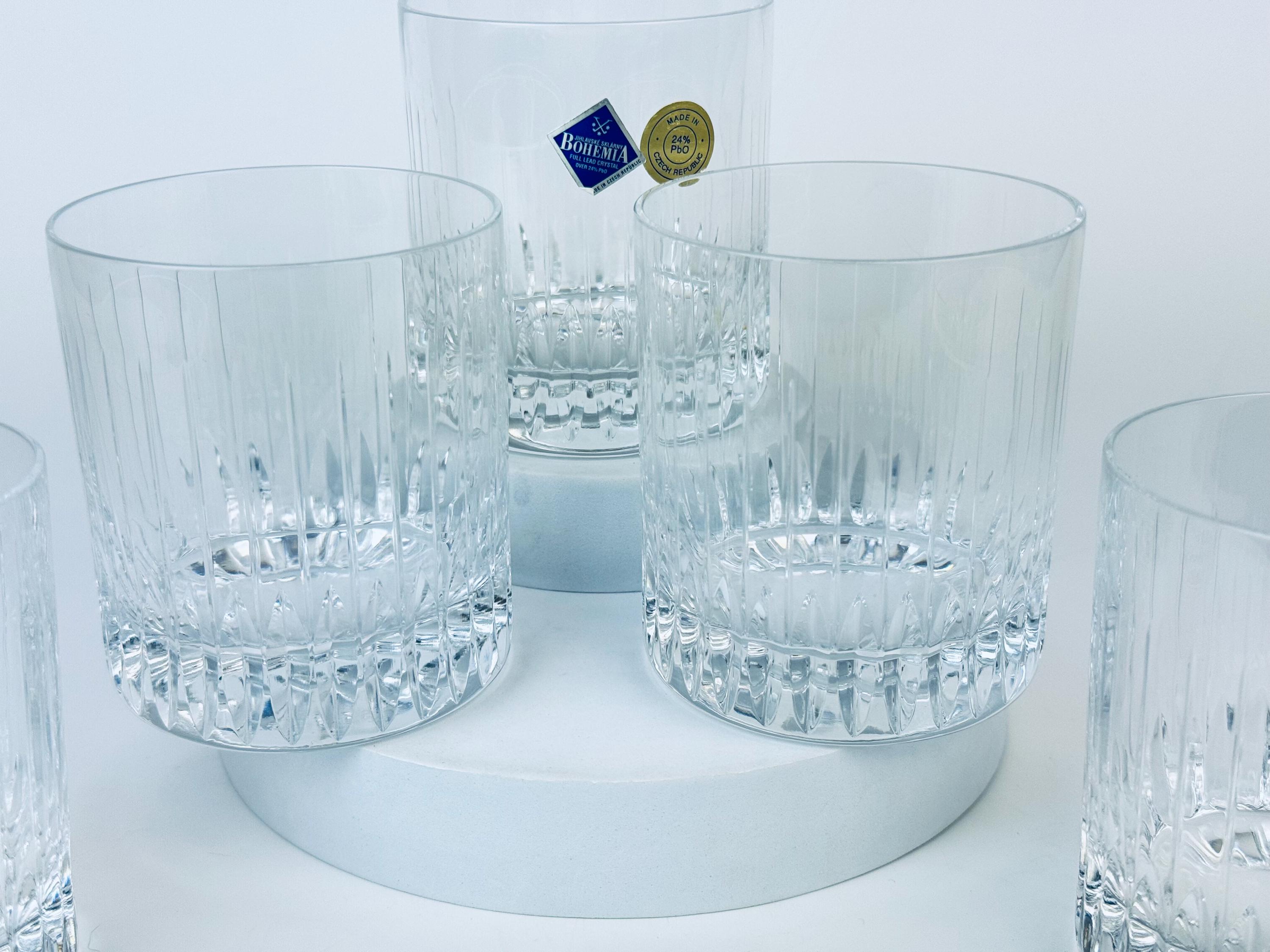 BOHEMIA　GIASS　MAIA Vintage 'JIHLAVSKÉ SKLÁRNY' Bohemia Crystal Lowball Glasses - Set
