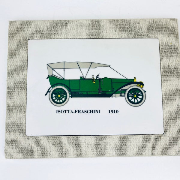 Vintage Isotta Fraschini 1910 Car Wall Art - Made In Italy By Mebel