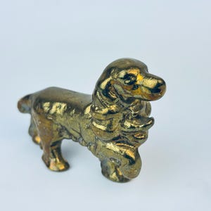 Vintage Solid Brass Cocker Spaniel Dog Figurine Sculpture