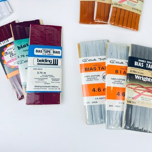 Vintage Schrägband - Verschiedene Farben + Breiten - Made In Canada/USA - New Old Stock (NOS) - Polyester + Baumwollmischung Bild 3