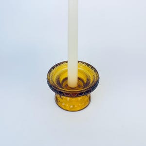 Vintage Dicker + Schwerer Brauner Glas Kerzenhalter - 70&#39;er Jahre Home Decor