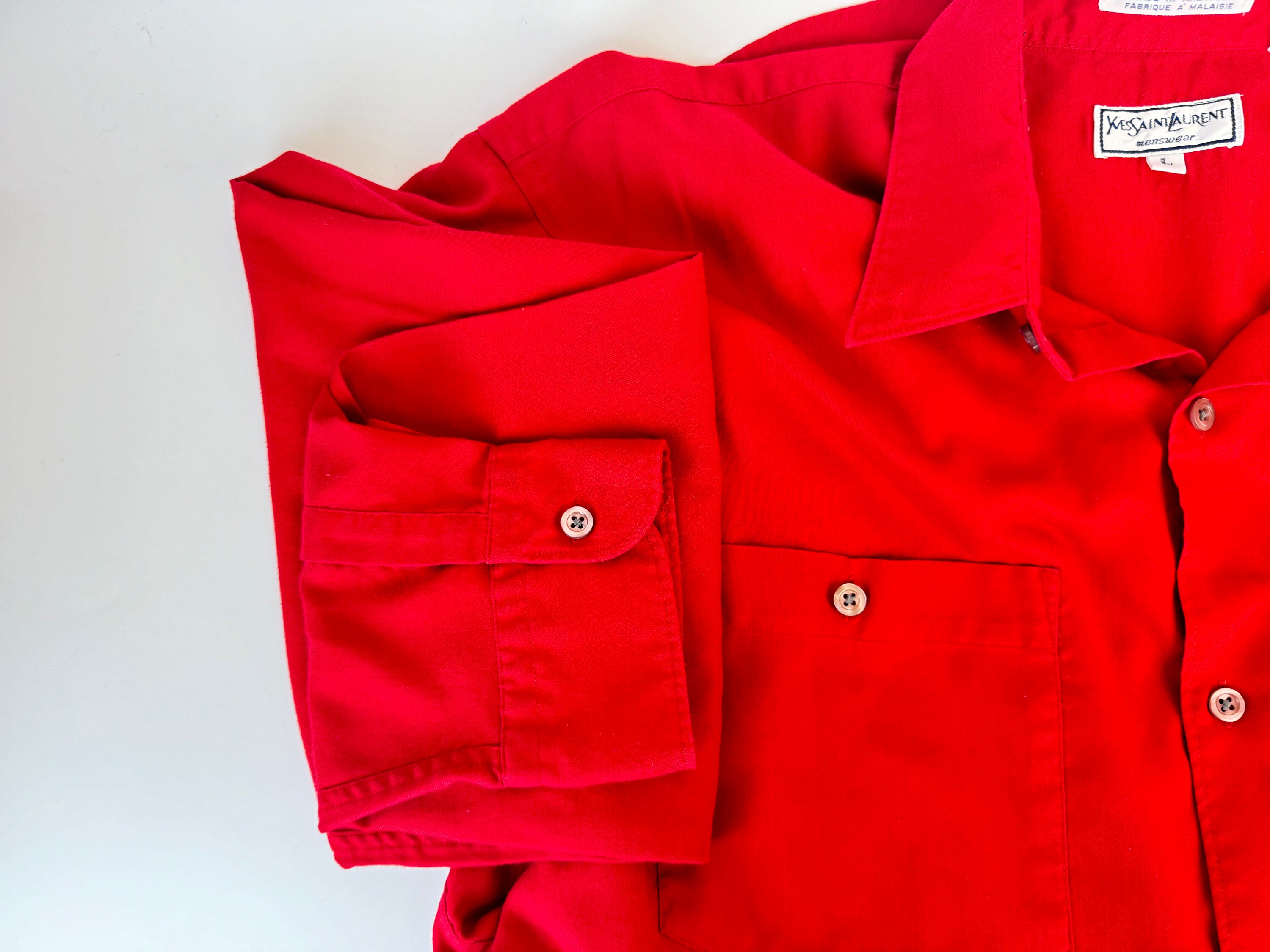 トップス vintage yves saint laurent red blouse s-l1200.jpg