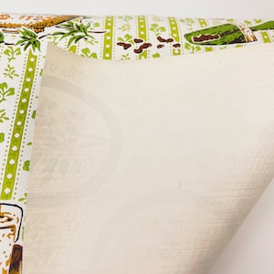 Papier peint cuisine vintage beige vert kitchy légèrement texturé papier de projet artisanal vintage matériau upcycle image 8