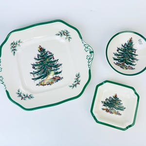 Vintage 'Spode' Weihnachtsbaum Keramikplatte Aschenbecher - Separat erhältlich