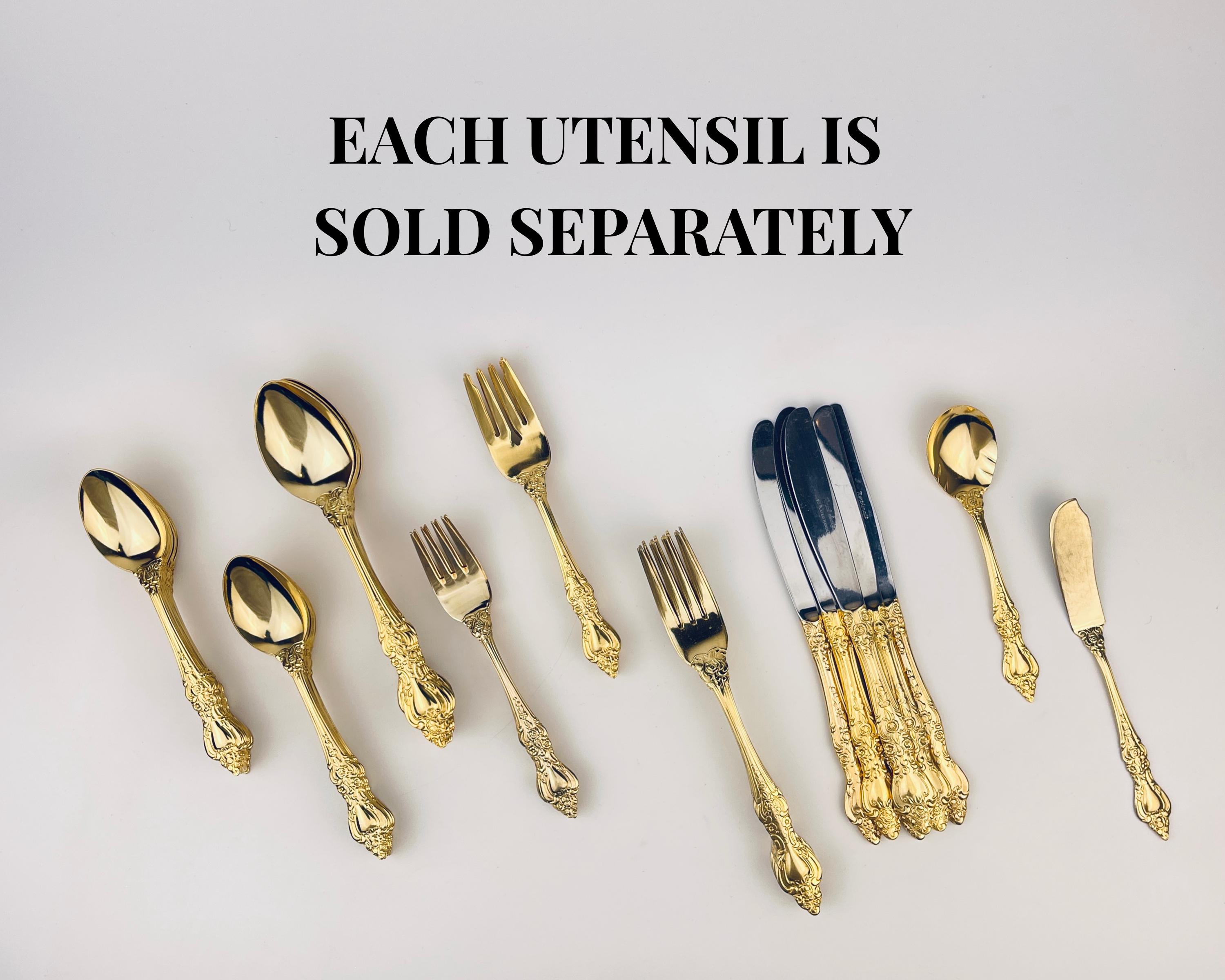 Vintage Ornate Gold Plated Northcraft + Royal Sealy Flatware