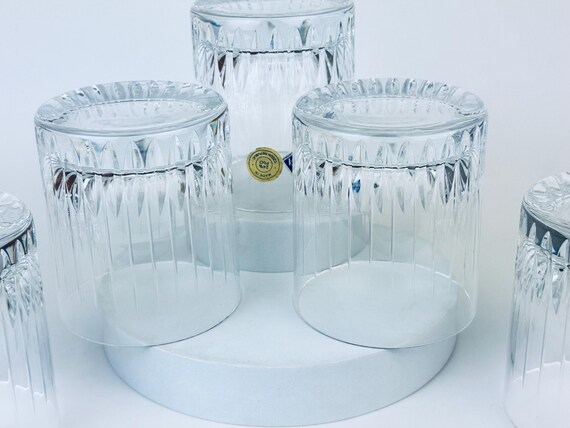 Vintage 'JIHLAVSKÉ SKLÁRNY' Bohemia Crystal Lowball Glasses - Set