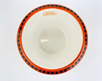 Vintage Decorative Orange + Black Bowl - Oven Proof Japan - Halloween Decor