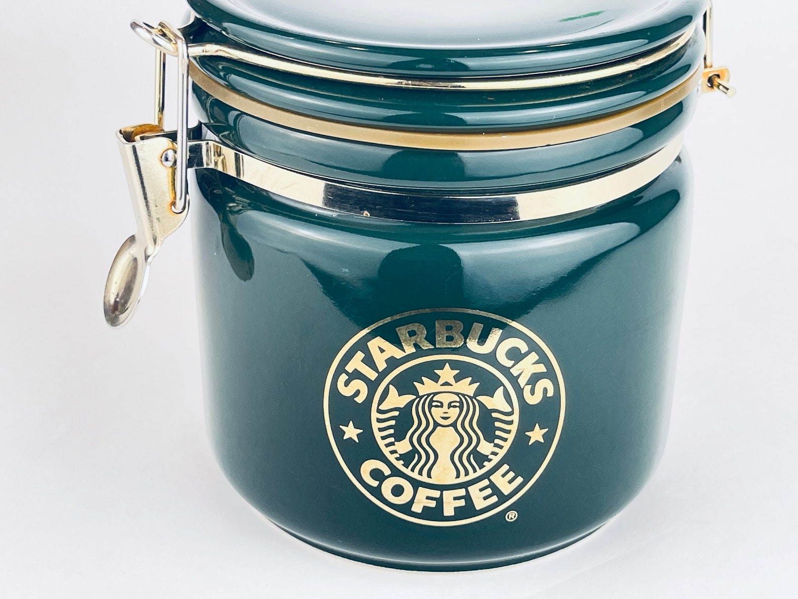 Vintage Starbucks Coffee Airtight Container Forest Green Etsy