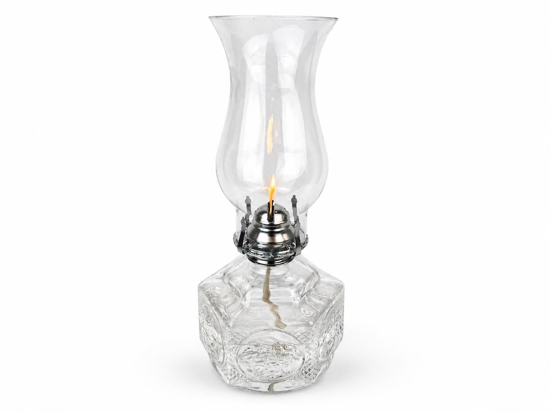 Vintage Lamplight Farms Hurricane Chamber Oil Lamp - Embossed