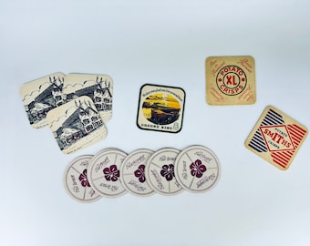 Vintage English 'Pubs + Potato Chips' Coasters - Beer/Cocktail Mat - Sold Separately