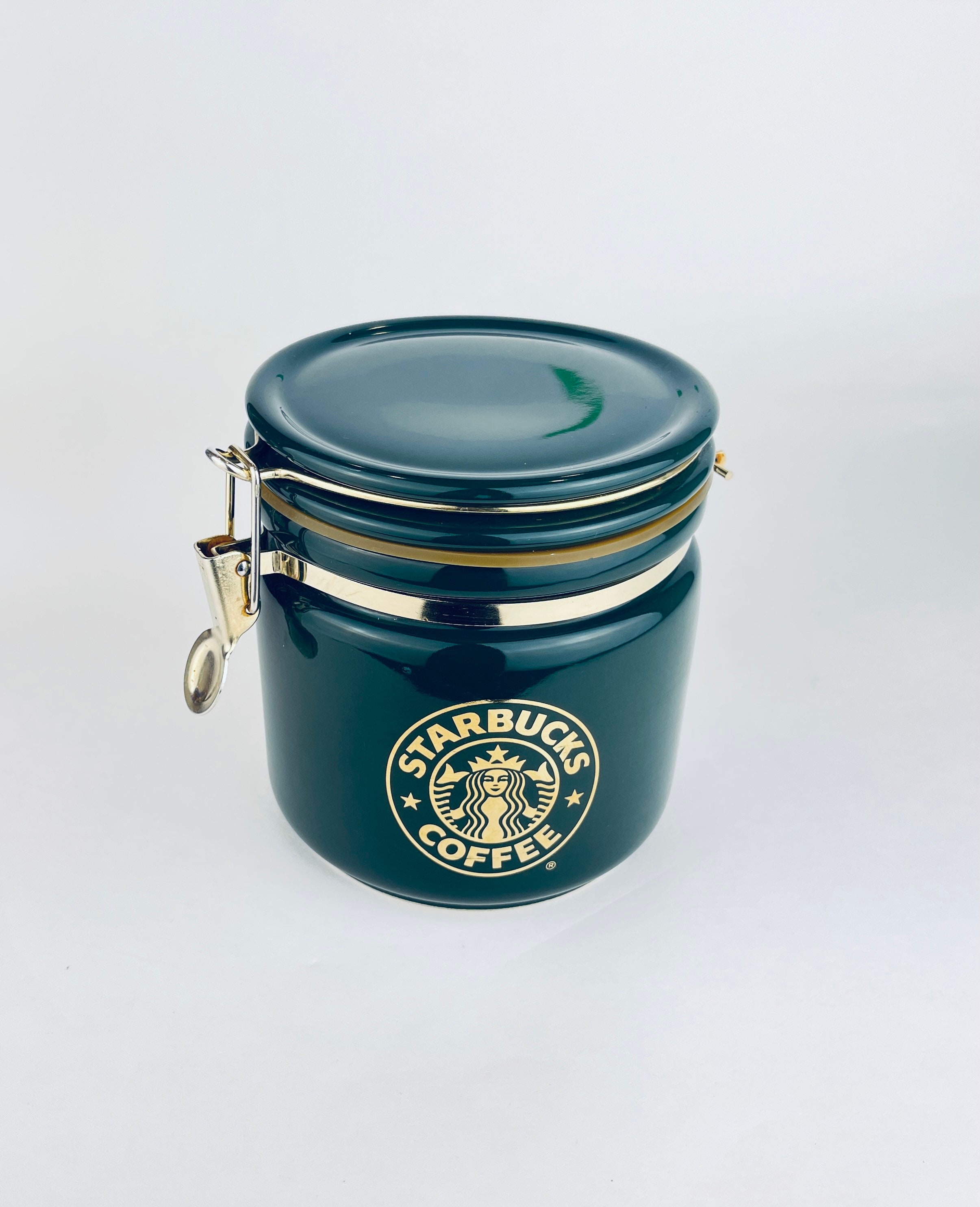 Vintage Starbucks Coffee Airtight Container Forest Green Etsy