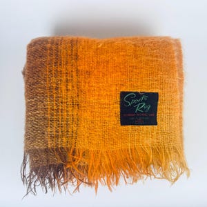 Vintage 'Sportteppich' Mohair + Wollfransen Decke / Teppich - Made In Scotland Für 'EATON'S'