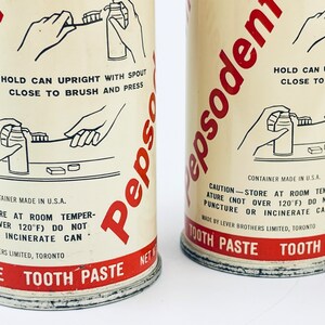 Vintage Pepsodent Tooth Paste Bathroom/Dentist Movie/Film Prop Decor Set Of Two 2 Made In USA image 8