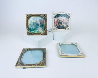 Marcos de fotos cuadrados vintage con filigrana ornamentada - 7,6 x 7,6 cm - Nuevos - Se venden por separado
