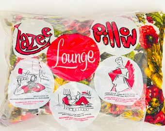 Vintage Rectangular Down Filled Floral Pillow - Lazee Lounge - New Old Stock (NOS)