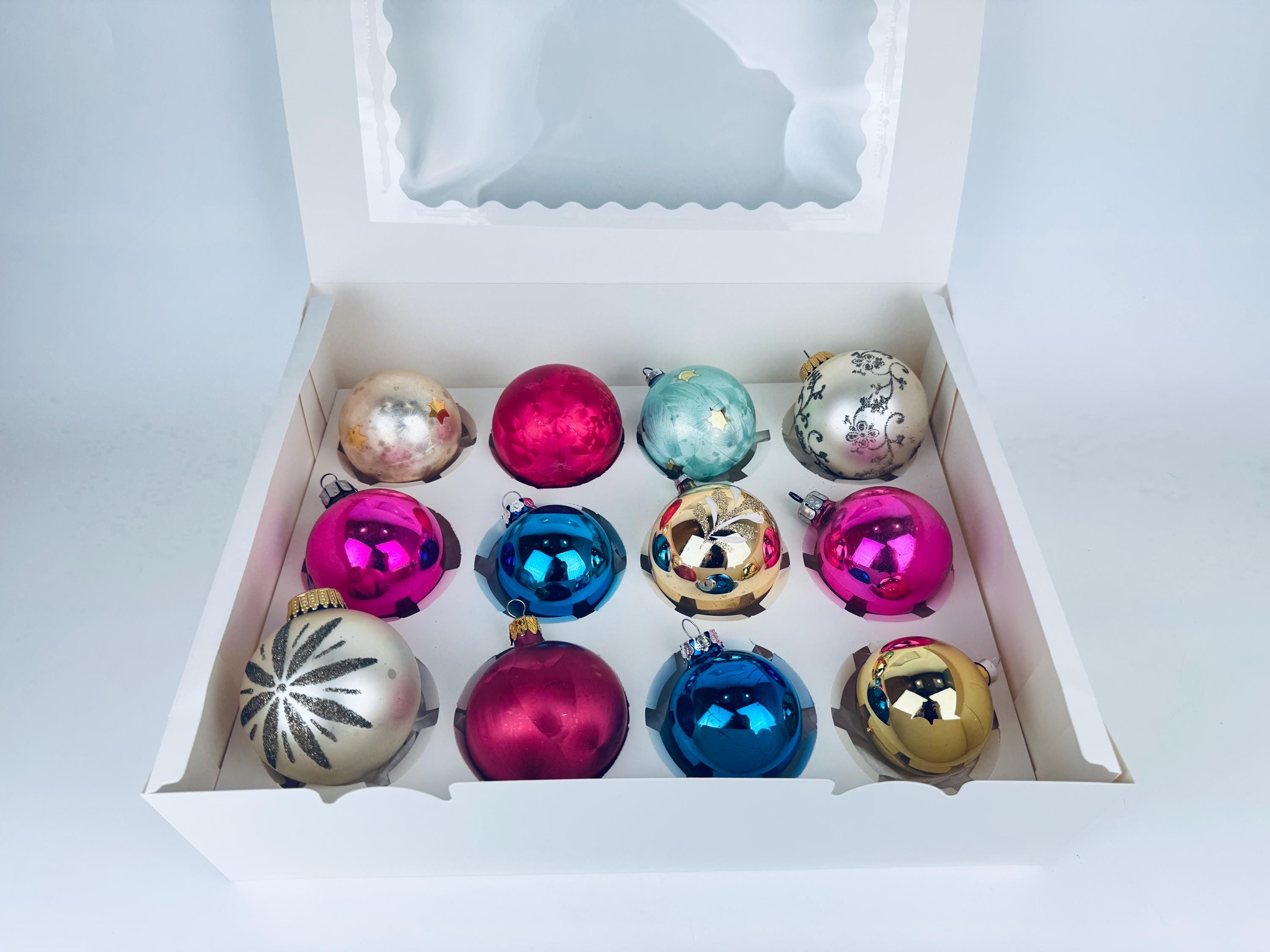 Vintage Assorted Glass Christmas Tree Ornaments - Sets Sold
