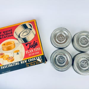 Vintage 1950s Tala Flan Tins – Set of Four – Made in England
