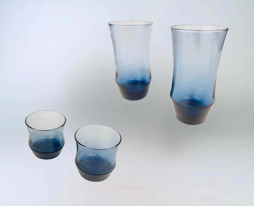 Vintage MCM Libbey 'apollo Blue' Glassware - Sets Sold Separately - Etsy