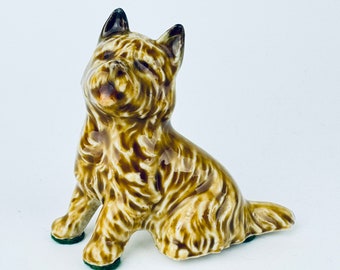 Figura vintage de perro Cairn de porcelana de Wade Whoppa - Fabricada en Inglaterra