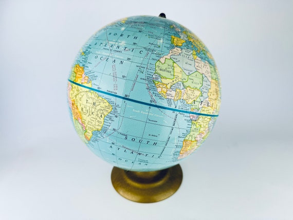 Vintage Cram's Scope-o-sphere 9 Inch Terrestrial World Globe