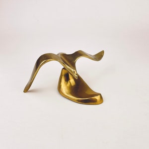 Vintage Solid Brass Moveable Bird Figurine - Attractive Aged Metal Patina