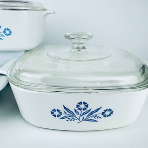 Vintage Blue Cornflower Corning Ware Lidded Casserole Dishes Made In Canada Sold Separately image 4