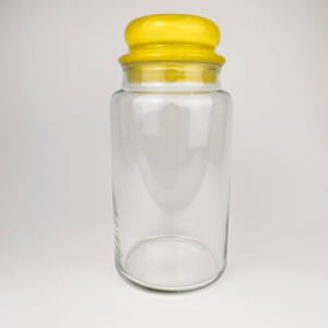 Vintage Tall Airtight Glass Jar - Bold Yellow Lid