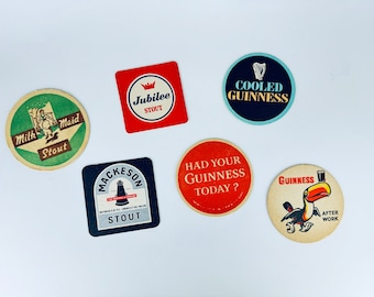 Sous-bocks de bar européens/irlandais vintage - Sous-bocks pour bières/cocktails - Vendus séparément