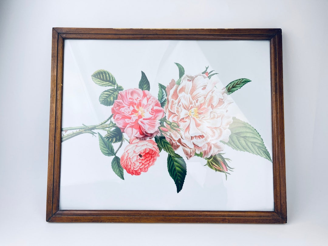 Vintage/antique Large Rustic Wood Glass Horizontal Picture Frame 14 X