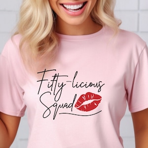 Fiftylicious Shirt, Fifty Licious Squad Shirts, 50th Birthday Group Shirts, 50 Birthday Crew, 50th Birthday Party Tees, 50th Birthday Trip