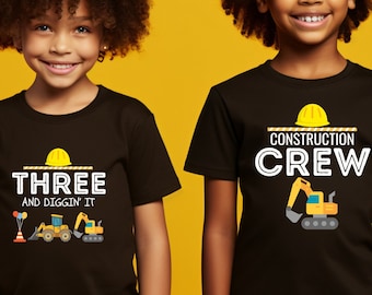Construction Crew Shirt, Two and Diggin&#39; It, Birthday Boy Shirt, Dump Truck Birthday, Excavator Birthday, Construction Crew, Construction