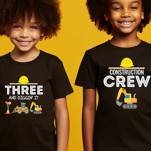 Construction Crew Shirt, Two and Diggin&#39; It, Birthday Boy Shirt, Dump Truck Birthday, Excavator Birthday, Construction Crew, Construction