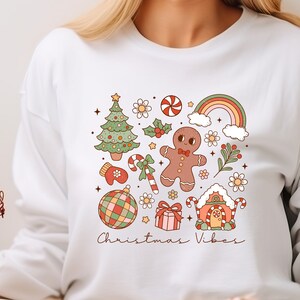 Fun retro Christmas sweatshirt | Groovy Christmas hoodies | Vintage Christmas sweatshirt | merry & bright sweater | 70&#39;s Style sweater