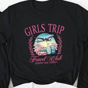 Retro Girls Trip 2025 cheaper then therapy Shirt, Girls Travel club, Friends Vacation T-shirt, Girls Trip Matching Tee, Mother daughter Trip