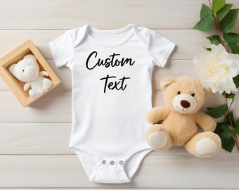 Custom Onesie, Custom Text Onesies, Baby Onesie, Onesies, Personalized Onesie, Baby Shower Gift, Custom Infant Shirts, Baby Name Onesie